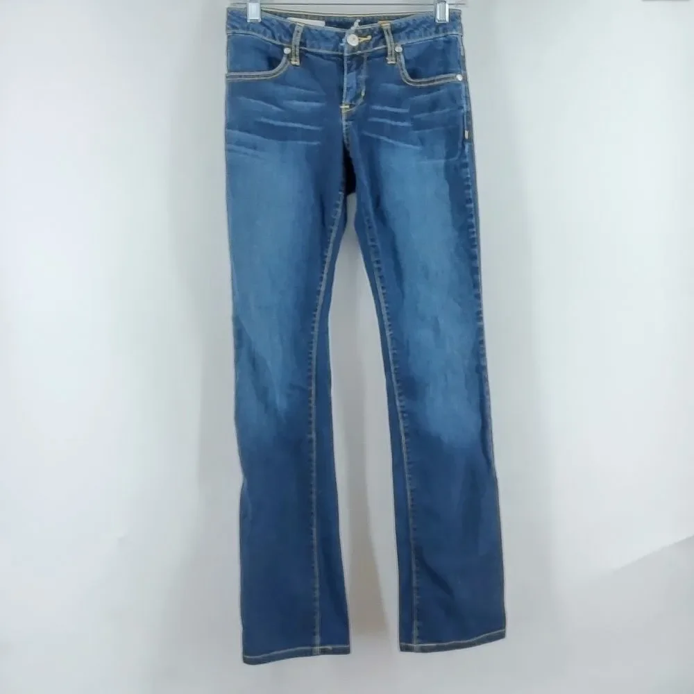 🚨 Anthro Pilcro and the Letterpress Low Rise Boot Cut Dark Wash Jeans Size 26